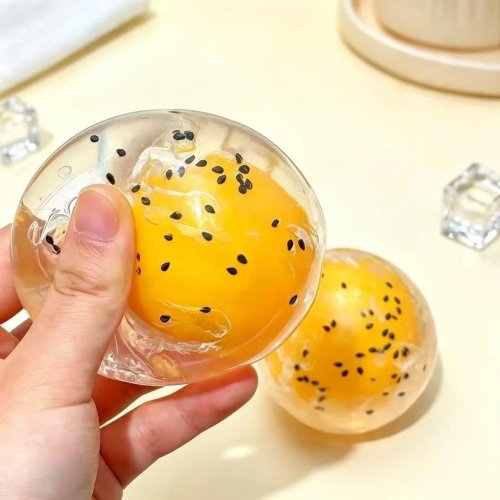 Pelota Antiestrés de Fruta Crunchy Squishy Moldeable No Bota Pelota Suave Slushy Sonido ASMR Juguete Fidget para Adultos