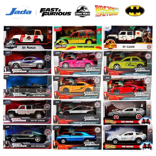 Модель машины JADA 1:32 из литого сплава – Fast & Furious, Jurassic, Назад в будущее, металлическая игрушечная машинка, официальная лицензия, коллекция и подарок для детей