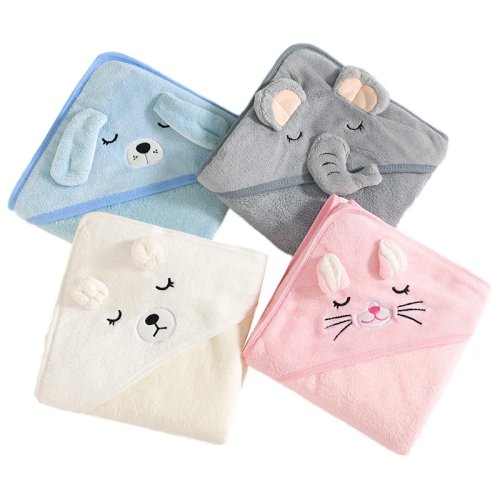 Cartoon Animal Hooded Baby Bath Towel - Soft Newborn Towel, Toddler Bathrobe, Warm Blanket & Swaddle Wrap for Boys & Girls