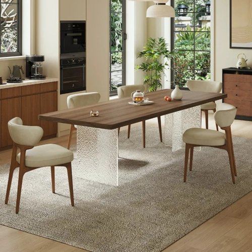 Secretária flutuante de acrílico moderna e simples, estilo vintage para sala de jantar, sala de estar, mesa de sofá, móveis para casa