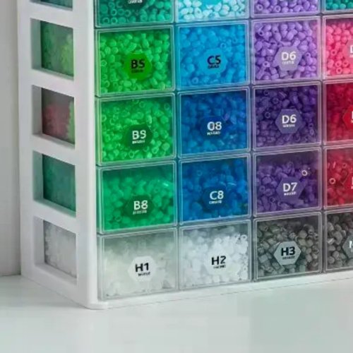 Naklejki z kodem kolorów do sortowania koralików do zaprasowywania – Wyraźny nadruk, 221/302 kolory, łatwe do odklejenia dla DIY