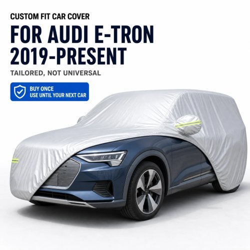 Car Cover for Audi e-tron 2019-Present, Custom Fit Waterproof Sun Protector Dustproof Outdoor Cover