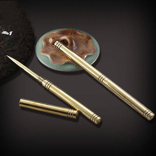 Brass Pu'er Tea Knife – Pure Copper Kung Fu Tea Pry Tool & Tea Needle Accessories for Tea Cakes
