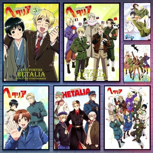 Poster Anime Hetalia HD - Art Mural Esthétique pour les Fans d'Anime et de Jeux, Décoration de Chambre et Salle de Jeux, Cadeau Idéal