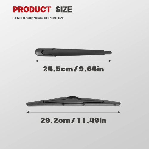Braço e escova do limpa-vidros traseiro 285mm para Peugeot 3008 II SUV (2016-2019), 3008 SUV (2019-2022)