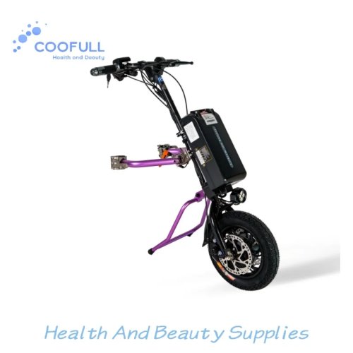 Coofull Heibao 350W 48V 15Ah Електрична насадка для інвалідного візка, запас ходу 50 км, подвійні дискові гальма, бічне підключення, порт USB для заряджання