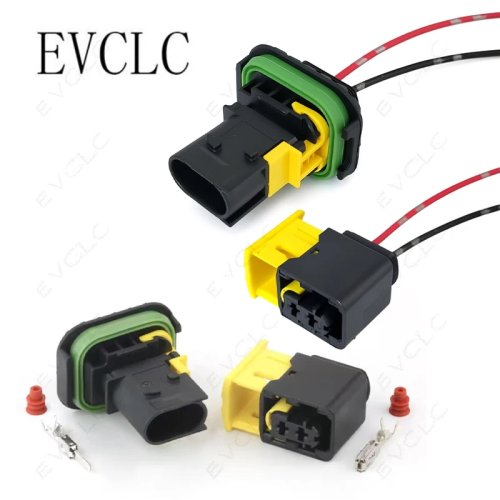 1 Set 2-Pin Waterproof Automotive Wiring Harness Connector 1-1418483-1/1-1703841-1 for EV Sensor Male Female Plug