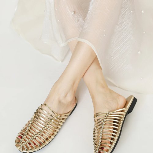 Women's Handwoven Bohemian Sandals - Open Toe & Cutout, Roman Style, Breathable Summer Comfort