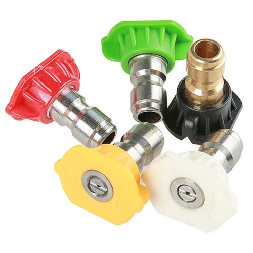 1/4" Quick Connect Adjustable Rotary Coupler Adapter with 5 Spray Nozzles and Copper Connection for High Pressure Car Washer