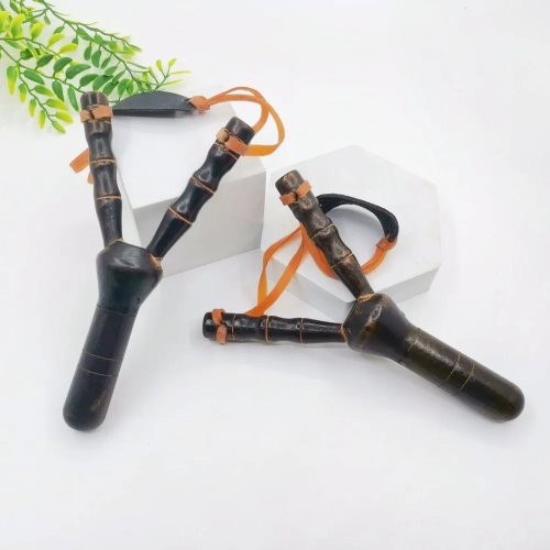 ของเล่นหนังสติ๊กไม้ลายไม้ไผ่ – หนังสติ๊กไม้ทำมือคลาสสิกสำหรับเล่นกลางแจ้งในสวน 1 ชิ้น