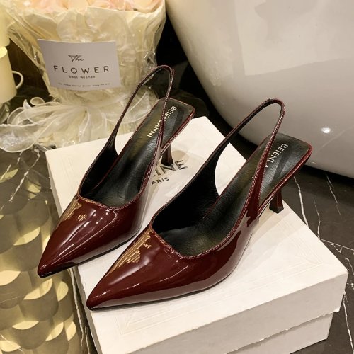 Elegante Pumps für Damen, spitzer Zeh, Slingback-Verschluss mit Schnalle, hoher Absatz