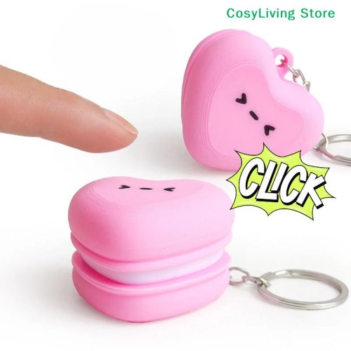 Porte-clés Clicker Alimentaire Imprimé en 3D - Gâteau Chocolat, Anti-stress, Cadeau Fête