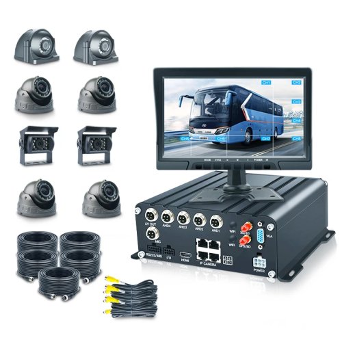 8CH Mobile DVR for Truck & Bus - 4G Video Recorder with HDD, 10.1" Monitor, VGA Backup System