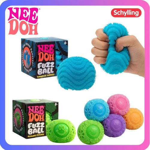 Nee Doh Fuzz Ball Stress Relief Toy – Soft Squeeze Fidget Ball for Desk, Anxiety Relief Fun Gift