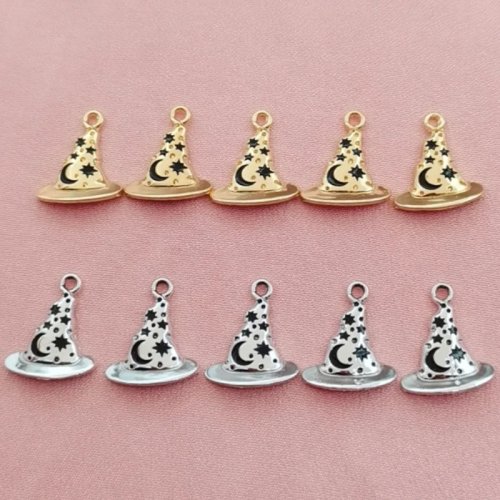 10 ชิ้น ฮาโลวีน หมวกตลก กะโหลก ผี DIY อุปกรณ์เครื่องประดับ ต่างหู สร้อยคอ จี้