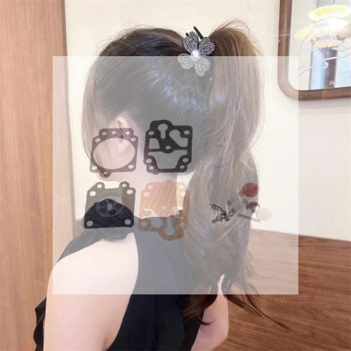 Four-Leaf Clover Pearl Flower Hair Claw Clip, 1Pc, Black/White, 2 Styles, Eco-Friendly, Non-Slip Hair Accessory for Women