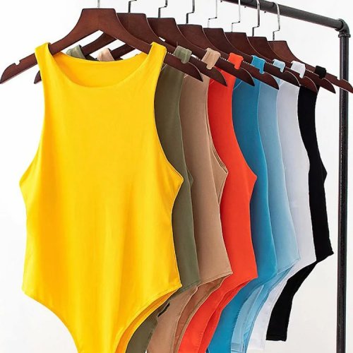 Women's Summer Solid Color Sexy Bodycon Bodysuit Slim Casual Short Playsuit Chic Clubwear 4 Colors