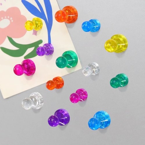 100/50/20 Pcs Colorful Transparent Magnetic Thumbtacks 11x17mm Refrigerator Magnets