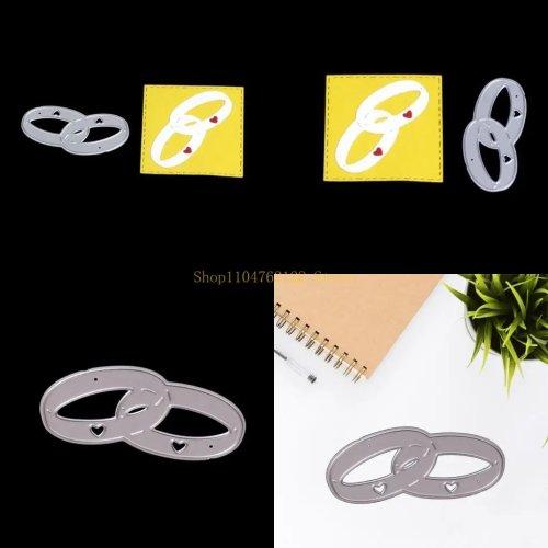 Delicate Wedding Rings Metal Cutting Die for Valentine Greeting Card Making Scrapbooking Craft Supplies