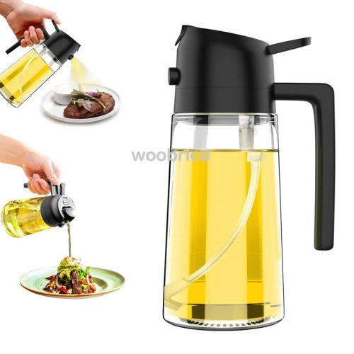 2-in-1 Kitchen Oil Sprayer & Dispenser with Brush - for Air Fryer, Salad, Grilling, Roasting, Cooking