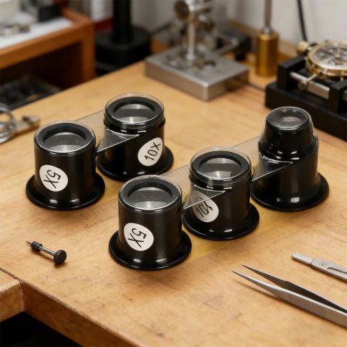 Watch Repair Magnifying Goggles Set, 4 Pcs, 5-20x Loupe