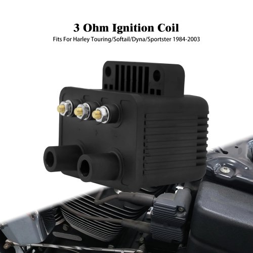 Motorcycle Ignition Coil 3 Ohm Single Fire 53-434 12V for Harley Touring Softail Dyna Sportster XL Bobber Chopper 1984-03