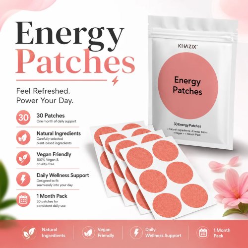 30 Cerotti Energetici – Ingredienti Naturali, Vegani, Boost Energetico Quotidiano, Adesivi Corporei Portatili per Lavoro, Viaggio, Sport