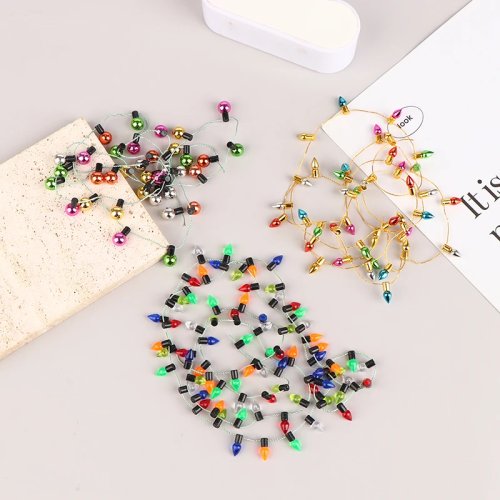1 szt. Miniaturowy łańcuch światełek do domku dla lalek, ozdoba świąteczna, zabawka DIY dla dzieci, prezent