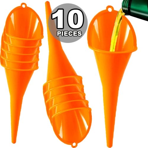 Long Stem Funnel for Gasoline Oil Fuel Refilling, Anti-Splash Plastic Funnel for Car Motorcycle Refueling Accessories