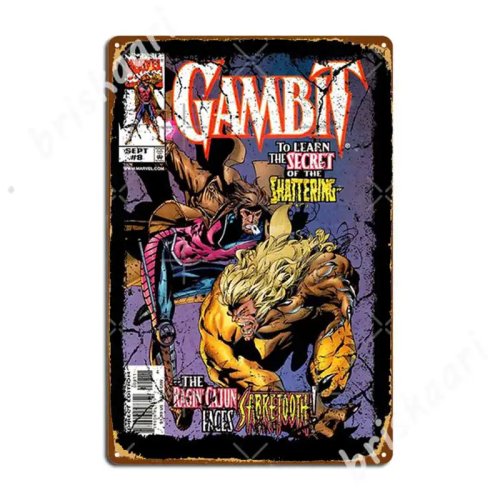 Vintage Gambit Cover Metal Sign – Funny Pub, Cave, Cinema & Kitchen Tin Sign Poster