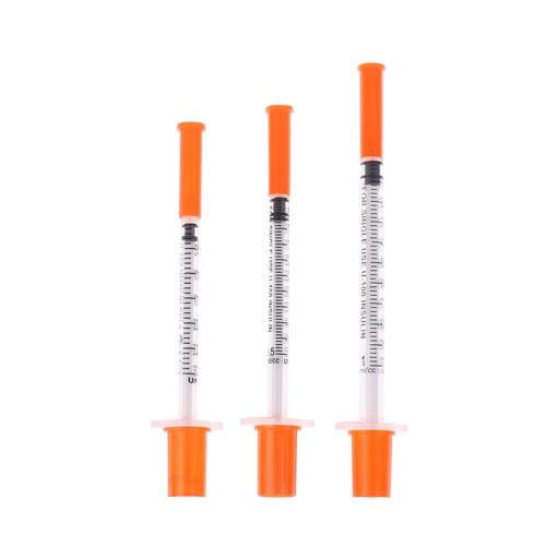 5 Pack 0.3/0.5/1ml Disposable Veterinary Syringes with Needles, Sterile with Orange Cap for Pets and Farm Animals