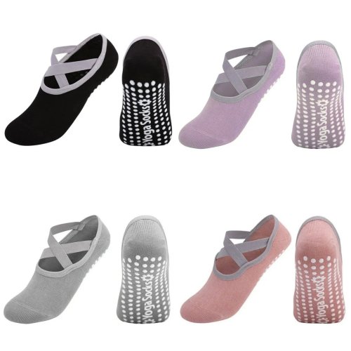 1/3 Paar Professionelle Damen Yoga Socken, Silikon Anti-Rutsch, Ballett Pilates Socken, Rückenfreie Atmungsaktive Bandage Yoga Sport Socken