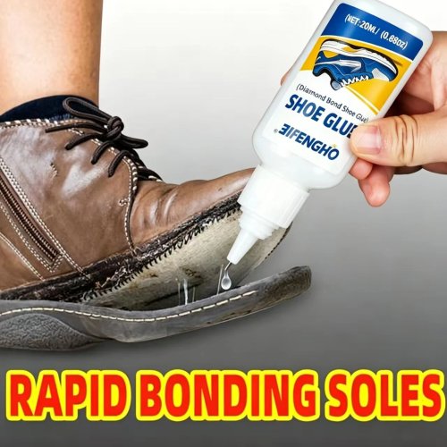 QIFENGHE Shoe Glue 0.68oz Professional Shoe Repair Adhesive, Strong Bond for Loose Soles & Detached Decorations, Works on Leather & Canvas