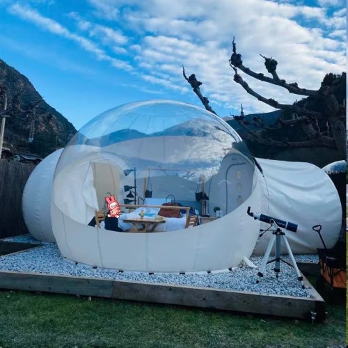 Outdoor Transparent Bubble Tent, Inflatable Starry Sky Dome Tent for Camping, Hotel, Restaurant, Scenic Area