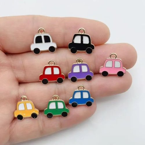 12Pcs Alloy Drip Oil Car Airplane Pendant Charms for DIY Jewelry Making, Earrings, Keychain Accessories