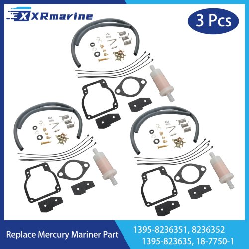 Carburateur Reparatieset voor Mercury Mariner Buitenboordmotor, 3 Stuks - 1395-8236354, 18-7750-1, 1395-8236353, 1395-8236352