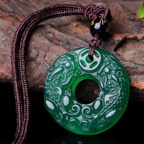 Naszyjnik z Wisiorkiem Lis z Jadeitu – Naturalny Agat, Biżuteria Charm Design, Prezent dla Mężczyzn i Kobiet