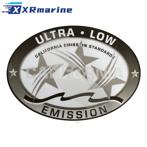 Pegatina para Motor Fueraborda Gris Ultra Low Emission 3 Estrellas California DOT 3,58 x 2,4 pulgadas