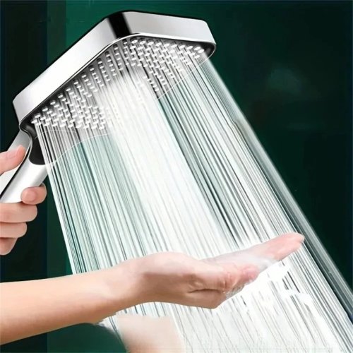Adjustable 3-Mode High Pressure Shower Head, Large Flow Water-Saving Rainfall Shower Mixer, Bathroom Accessory