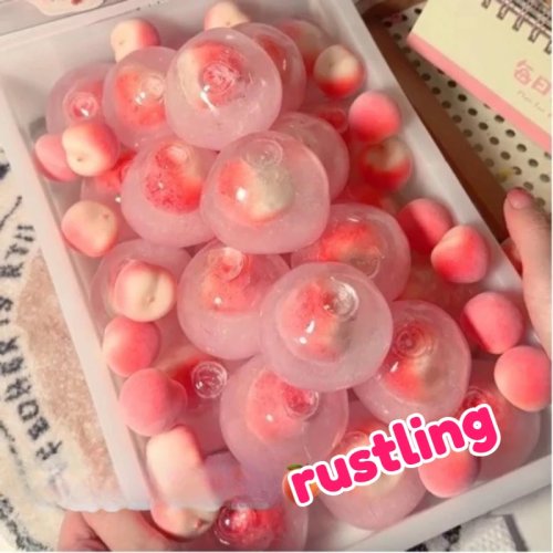 ASMR Peach Slushy Squishy Toy Translucent Pink Stress Relief Ball Jelly Mochi Squeeze Toy for Anxiety ADHD Cute Desk Fidget Gift