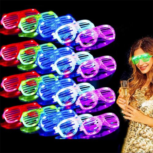 نظارات LED مضيئة 5-100 قطعة، نظارات شمسية نيون لاسلكية، تتوهج في الظلام، لحفلات الهالوين وعيد الميلاد