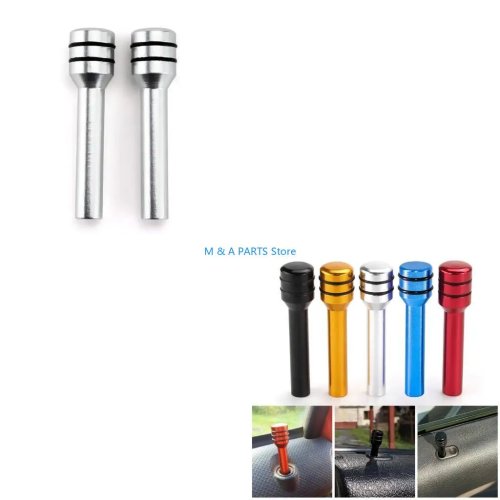 1 Pair Universal Aluminum Alloy Car Door Lock Pins - 5 Colors Interior Door Lock Knob Pull Pins for Car Truck