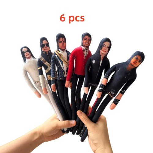 1-6pcs Michael Jackson Style Plush Doll, Movable Joints Figure, Room Decor Gift