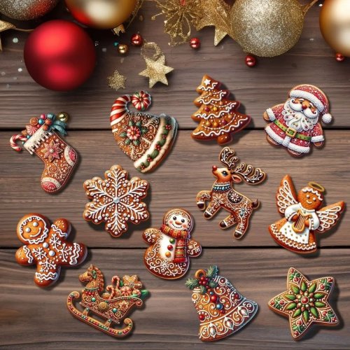 12 adornos navideños de madera hombre de jengibre para árbol de Navidad, colgantes decorativos para fiesta y Año Nuevo