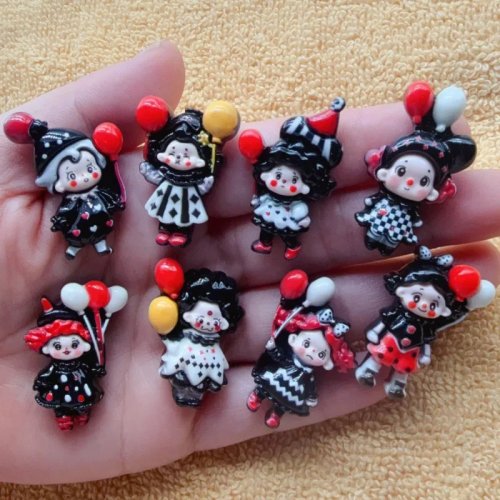 12 قطعة Joker Balloon Cream Gel طقم ملحقات راتنج DIY للأطفال - غطاء هاتف، مشبك شعر، زينة رأس، مجوهرات