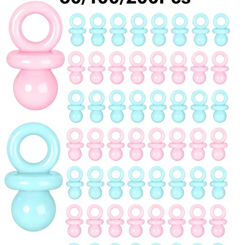 Zestaw Smoczków na Przyjęcie dla Dziecka Hurtowo - 50/100/200 Mini Smoczki z Plastiku do Gier na Baby Shower, Dekoracji DIY, Gender Reveal, Stołu