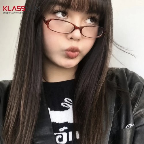KLASSNUM Retro Y2K Square Anti Blue Light Glasses Small Frame Optical Spectacle