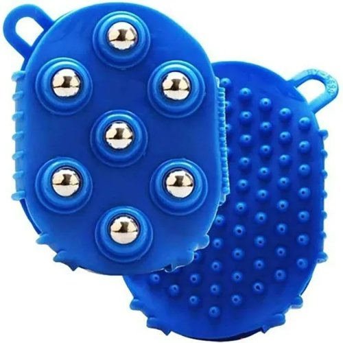 Metal Roller Handheld Body Relaxing Massage Gloves, Palm-Shaped Massage Glove & Bath Brush
