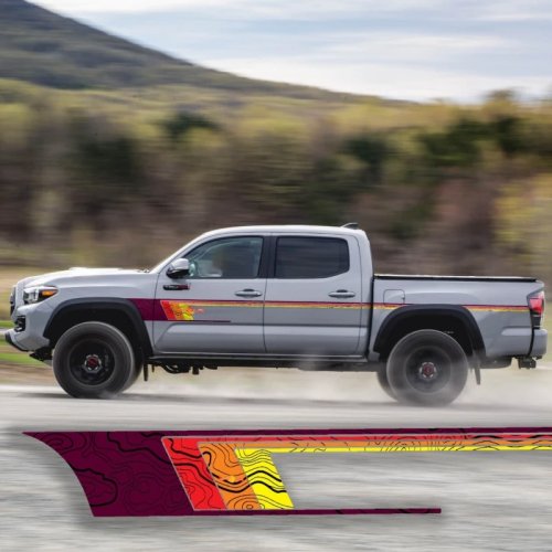 Наклейки на авто Toyota Tacoma боковые двери ретро винтажные полосы винил
