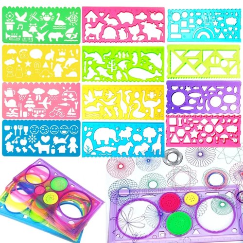 Spirograph Drawing Stencil Set – Geometric Art Template Ruler, Creative Kids Educational Toy Gift for Boys and Girls